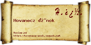 Hovanecz Énok névjegykártya
